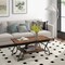 Costway 2-Tier Industrial Coffee Table Rectangular Cocktail Table with Storage Shelf Rustic Brown/Dark Brown/White